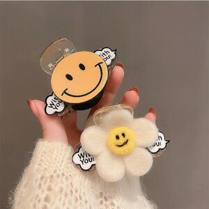 NEW Daisy Happy Smiley Face Wildflower Hair Claw Clip